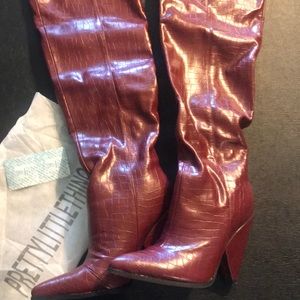 PrettyLittleThing Shoes - PrettylittleThing Red Boots 👢 PrettyLittleThing Shoes - PrettylittleThing Red Boots 👢